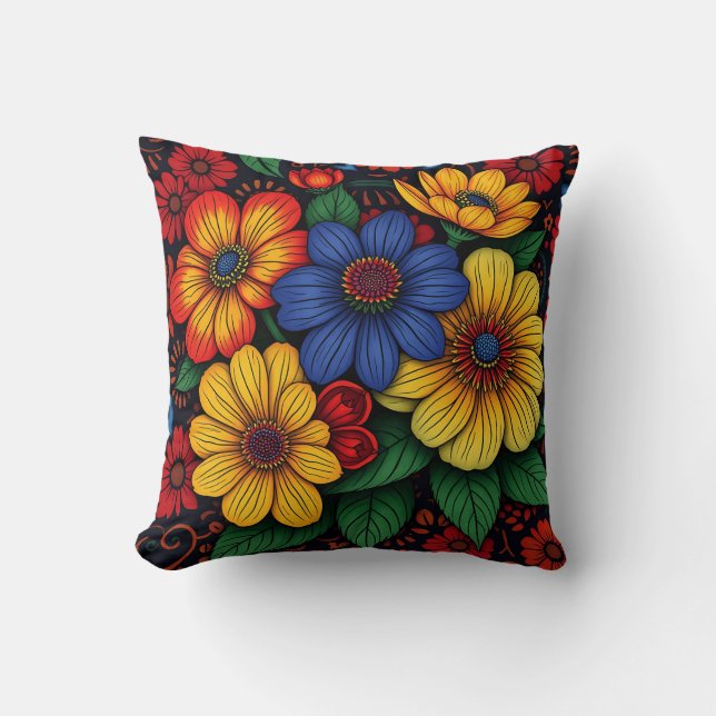 Patterns der afrikanischen Stammesflora Kissen (Vorderseite)