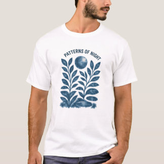 Patterns Of Night Leaf Moon Study T-Shirt