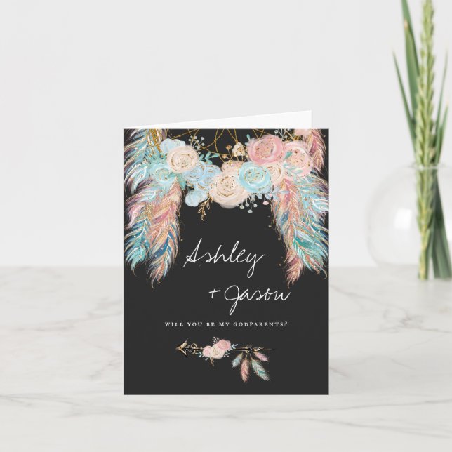 Patternskarte | Boho Dreamcatcher Karte (Vorderseite)