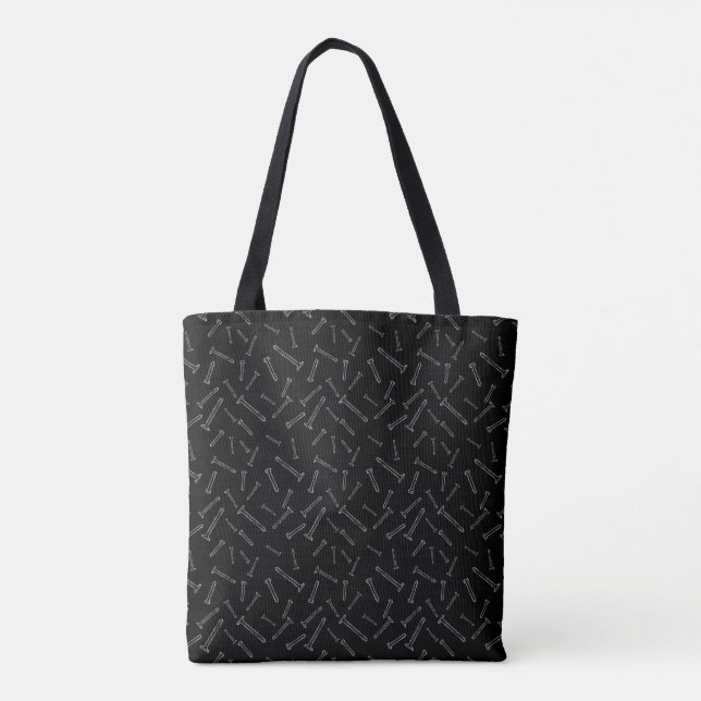 Patterntasche mit schwarzem Schraubenmuster (Rückseite)