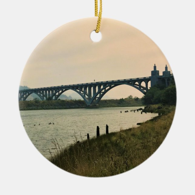 Patterson Bridge, Gold Beach, Oregon Keramik Ornament (Vorne)