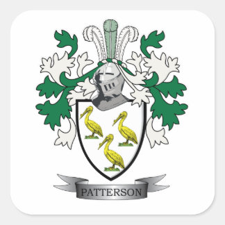Patterson Familienwappen Coat of Arms Quadratischer Aufkleber