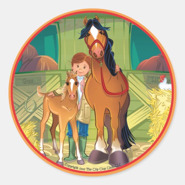 Patti & Pokey Runder Aufkleber (Vorderseite)