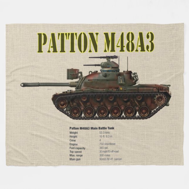 PATTON M48A3 TANK FLEECEDECKE (Vorderseite (Horizontal))