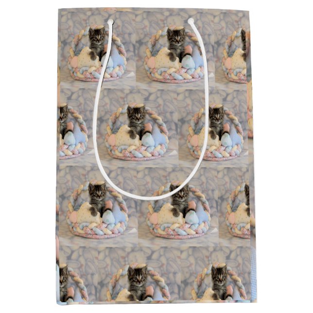Patton's Osterkorb - Katze / Kitten - Geschenkbeut Mittlere Geschenktüte (Vorderseite)