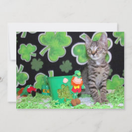 Patton's St. Patrick's Day Cat/ Kitten - Flat Card Feiertagskarte