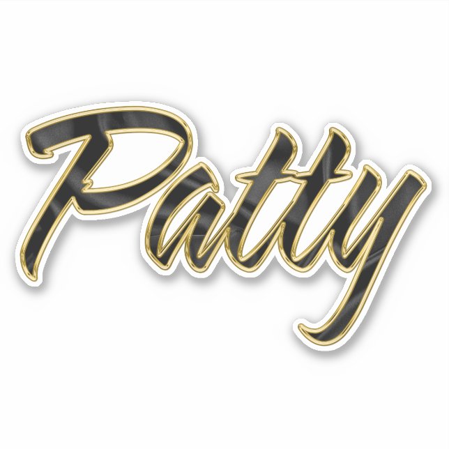 Patty black gold Lettering Aufkleber Sticker (Vorderseite)