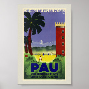 Pau Frankreich Vintage Poster 1935