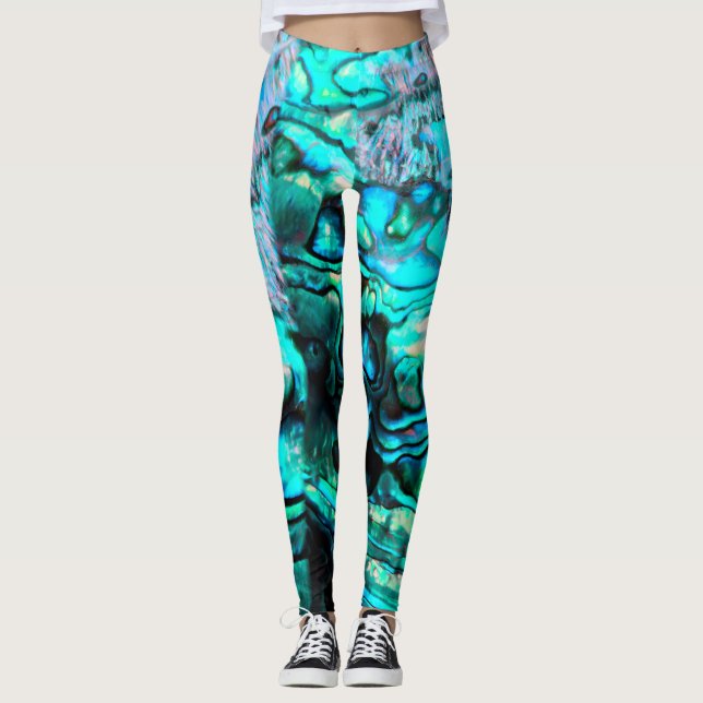 Paua Abalone Muschel Naturdesign Leggings (Vorderseite)