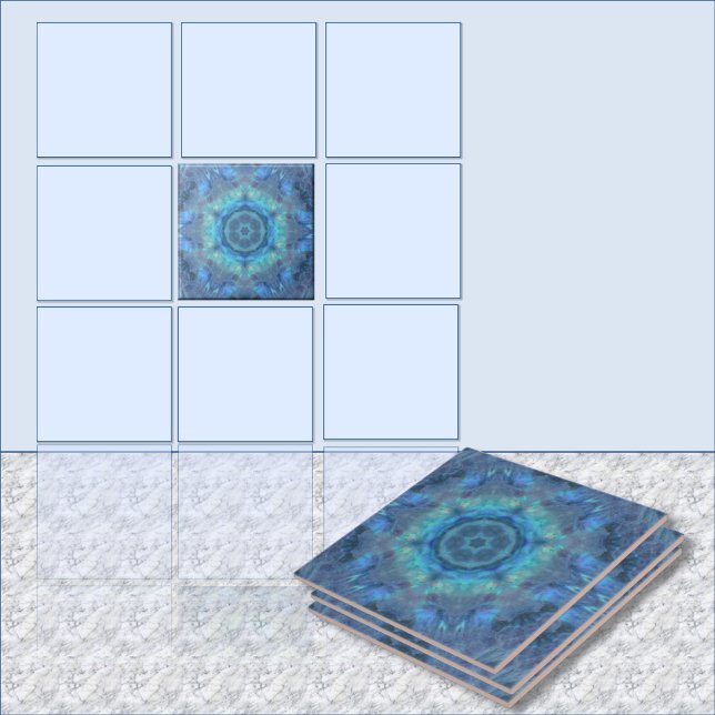 Paua-Blues Fliese (single focal tile preview)