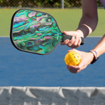 Paua Muschel Look Pickleball Paddle mit Monogramm