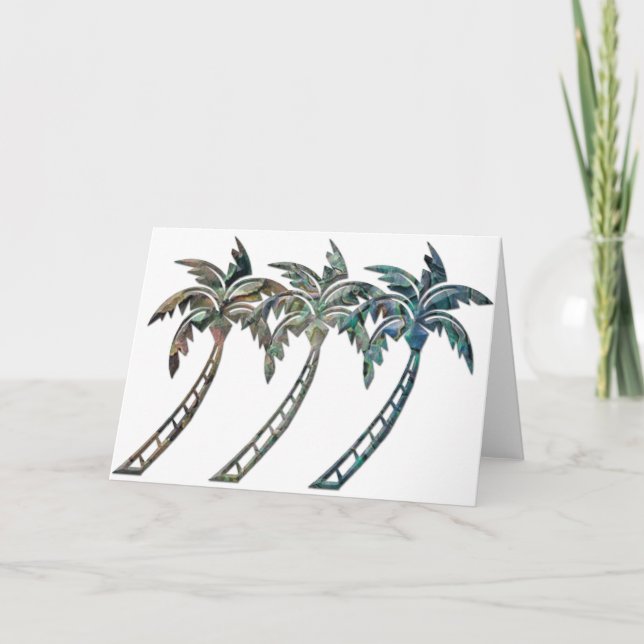Paua Muschel Palm Trees Karte (Vorderseite)