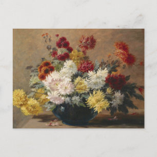 Paul Biva Vintage Aster in a Vase Postkarte