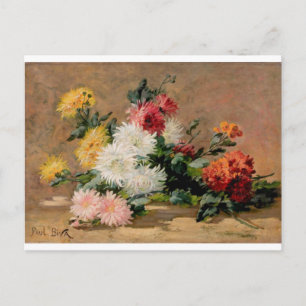 Paul Biva Vintage Blumen Postkarte