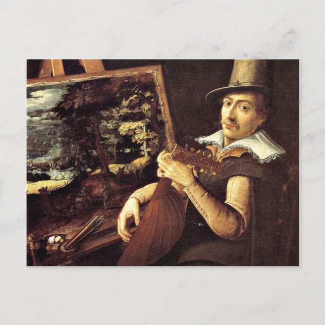 Paul Bril: Selbstportrait, 1600 Postkarte (Vorderseite)