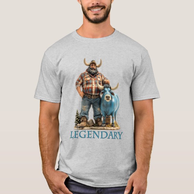 Paul Bunyan Babe der Blue Ox Legendary Lumberjack T-Shirt (Vorderseite)