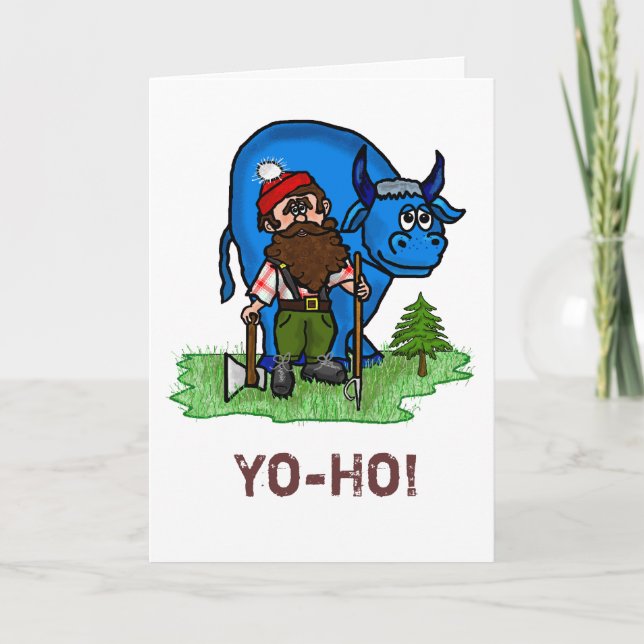 Paul Bunyan Birthday Card Karte (Vorderseite)