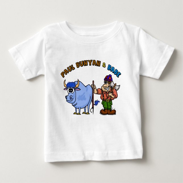 Paul Bunyan u. Baby der T - Shirt seine blauen (Vorderseite)