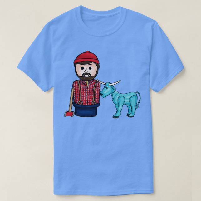Paul Bunyan und Babe der blaue Ox T-Shirt (Design vorne)