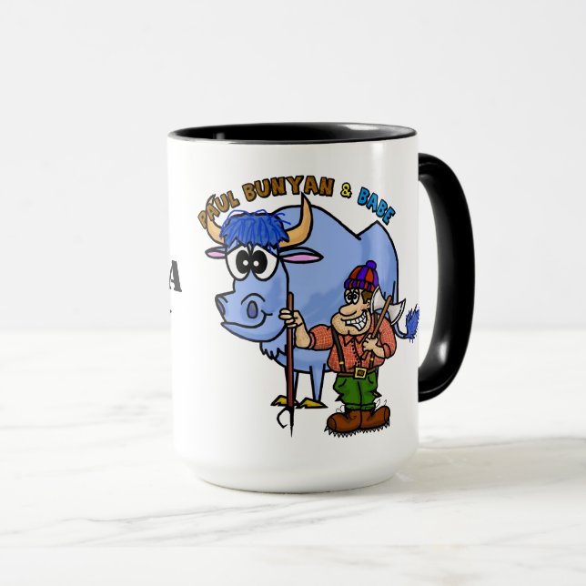 Paul Bunyan und Babe Minnesota Homeboy Tasse Ver.2 (VorderseiteRechts)
