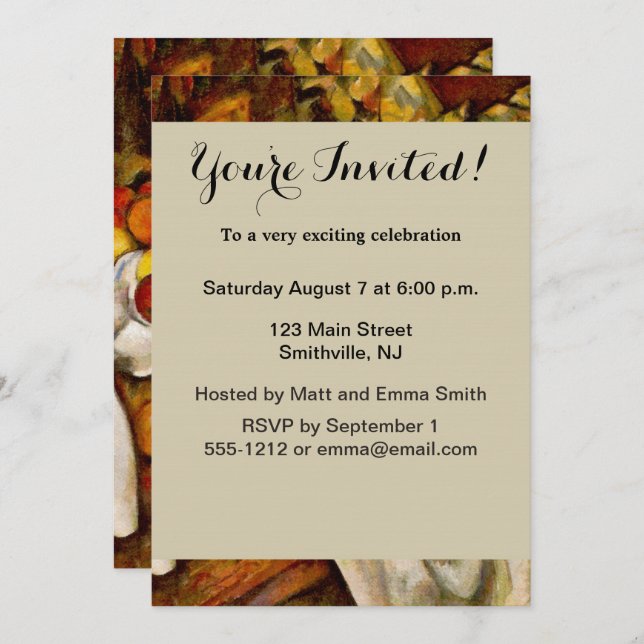 Paul Cezanne Apples Orange Impressionismus Einladung (Vorne/Hinten)