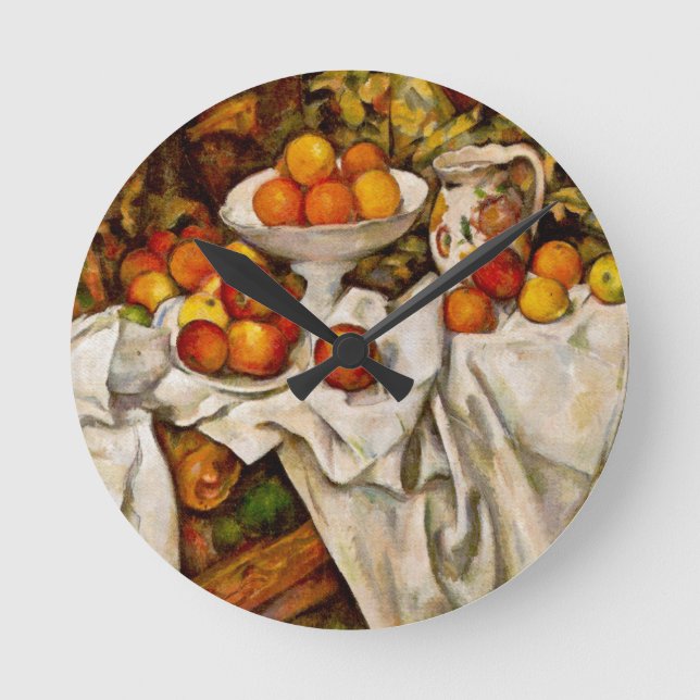 Paul Cezanne Apples Orange Impressionismus Runde Wanduhr (Vorderseite)