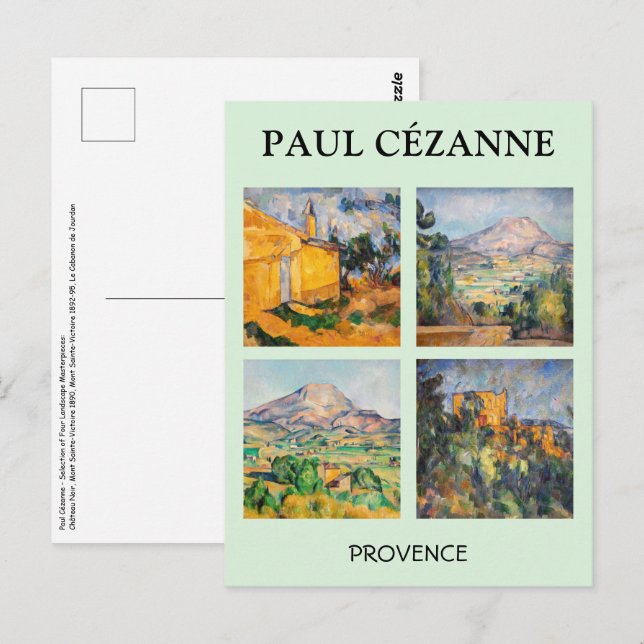 Paul Cezanne - Auswahl von landschaftlichen Meiste Postkarte (Vorne/Hinten)