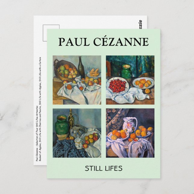 Paul Cezanne - Auswahl von Stillleben-Meisterwerke Postkarte (Vorne/Hinten)