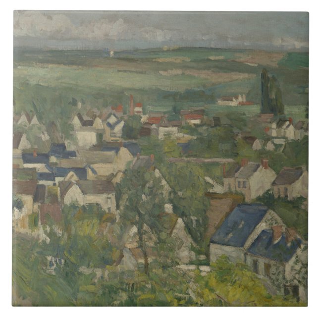 Paul Cezanne - Auvers, Panoramasicht Fliese (Vorderseite)