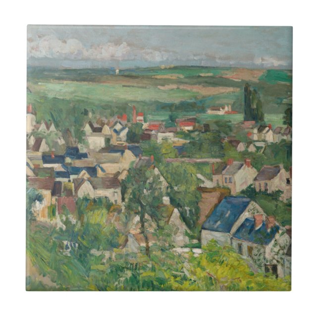 Paul Cezanne - Auvers, Panoramasicht Fliese (Vorderseite)