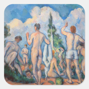 Paul Cezanne - Badende Quadratischer Aufkleber