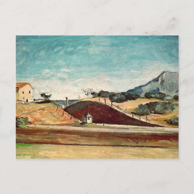 Paul Cezanne | Bahnschneiden, c.1870 Postkarte (Vorderseite)