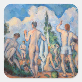 Paul Cezanne - Bathers Quadratischer Aufkleber