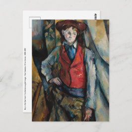 Paul Cezanne - Boy in the Red Vest Postcard Postkarte
