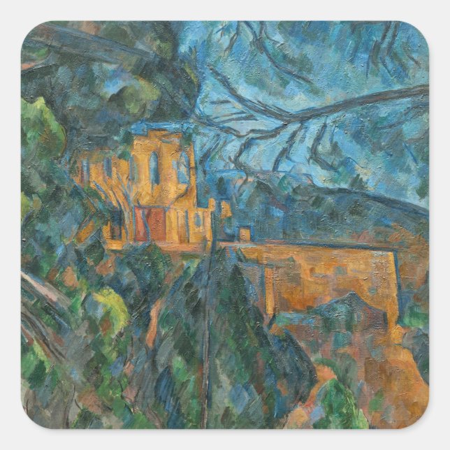 Paul Cezanne Chateau Noir, 1900-04 (Öl wird gepump Quadratischer Aufkleber (Vorderseite)
