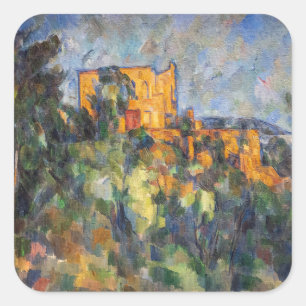 Paul Cezanne - Chateau Noir Quadratischer Aufkleber