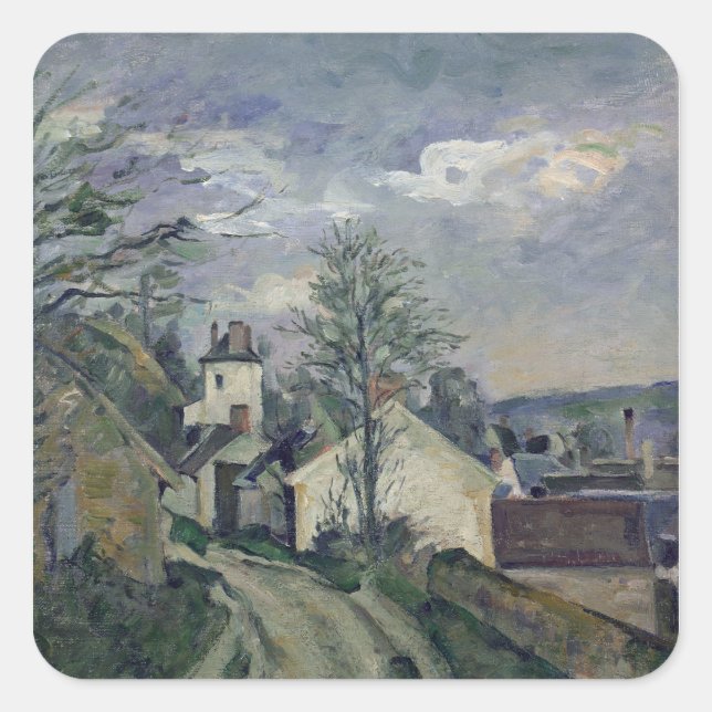 Paul Cezanne | Das Haus des Doktors Gachet in Auve Quadratischer Aufkleber (Vorderseite)