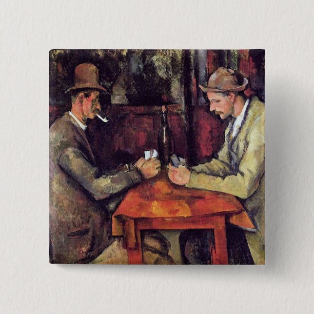 Paul Cezanne - Das Kartenspiel Kunstmalerei Button (Vorderseite)