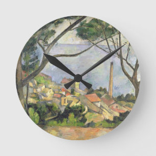 Paul Cezanne   das Meer an l'Estaque, 1878 Runde Wanduhr
