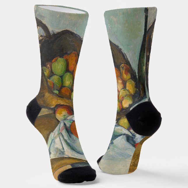 Paul Cezanne - Der Apfelkorb Socken (Gewinkelt)