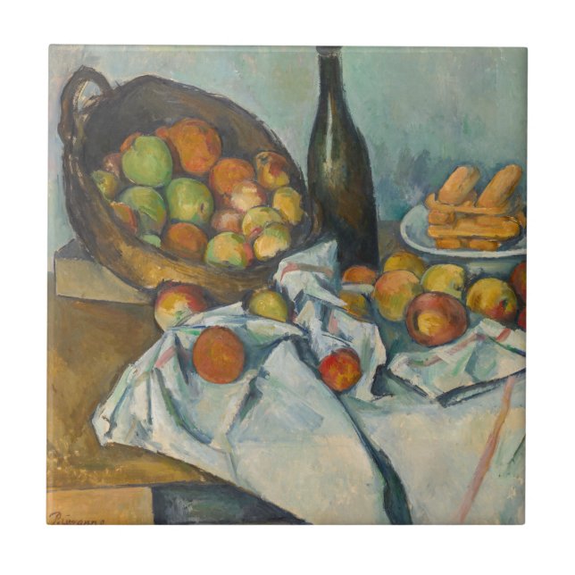 Paul Cezanne - Der Korb der Äpfel Fliese (Vorderseite)