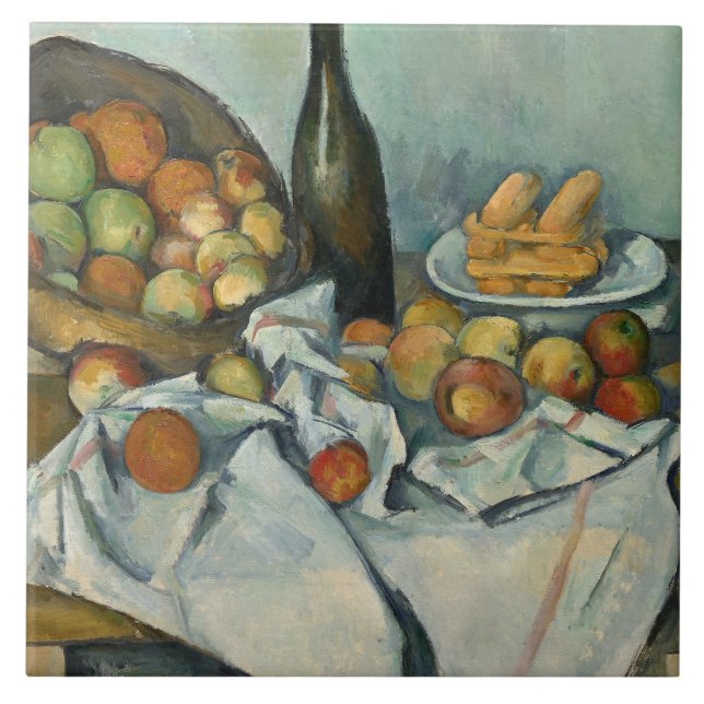 Paul Cezanne - Der Korb der Äpfel Fliese (Vorderseite)