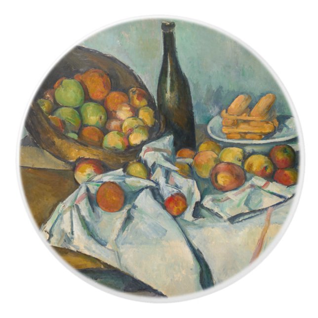 Paul Cezanne - Der Korb der Äpfel Keramikknauf (Vorderseite)