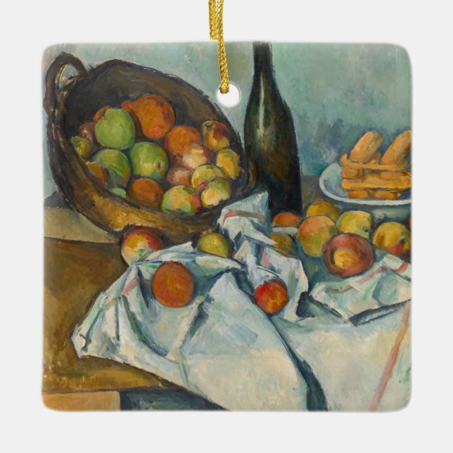 Paul Cezanne - Der Korb der Äpfel Keramikornament (Vorderseite)