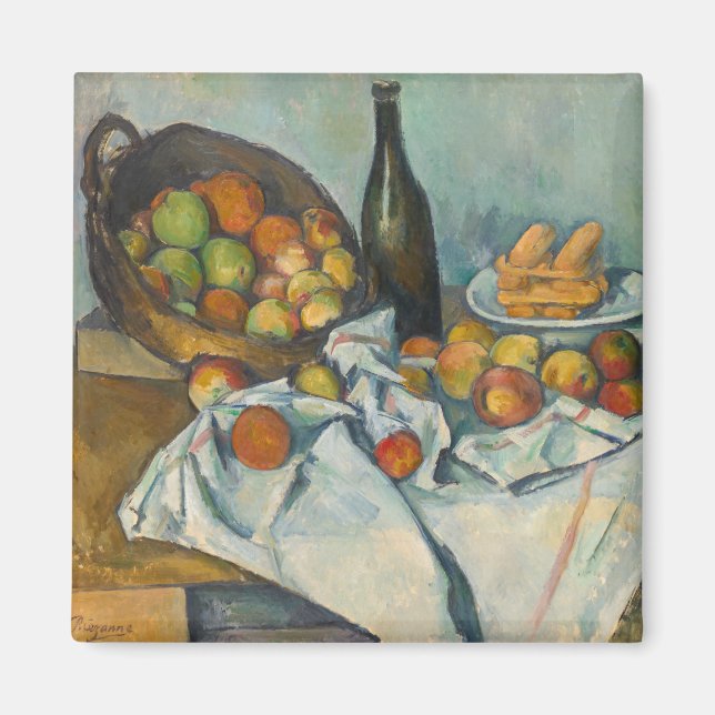 Paul Cezanne - Der Korb der Äpfel Magnet (Vorne)