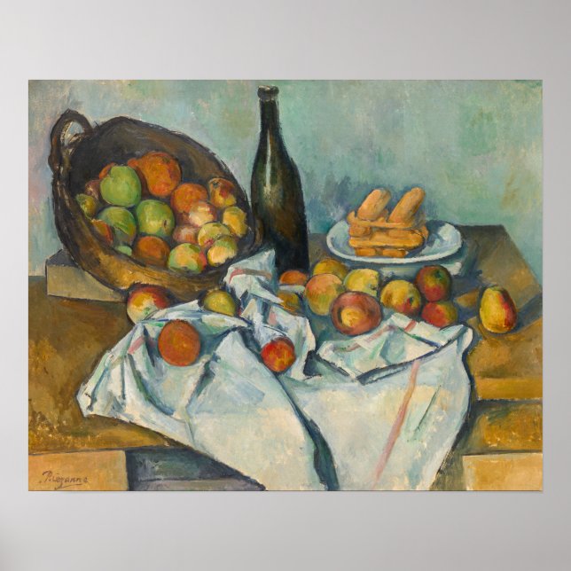 Paul Cezanne - Der Korb der Äpfel Poster (Vorne)