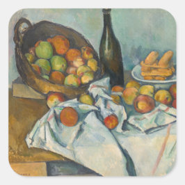 Paul Cezanne - Der Korb der Äpfel Quadratischer Aufkleber