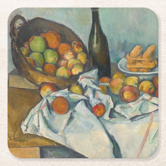 Paul Cezanne - Der Korb der Äpfel Rechteckiger Pappuntersetzer (Vorderseite)