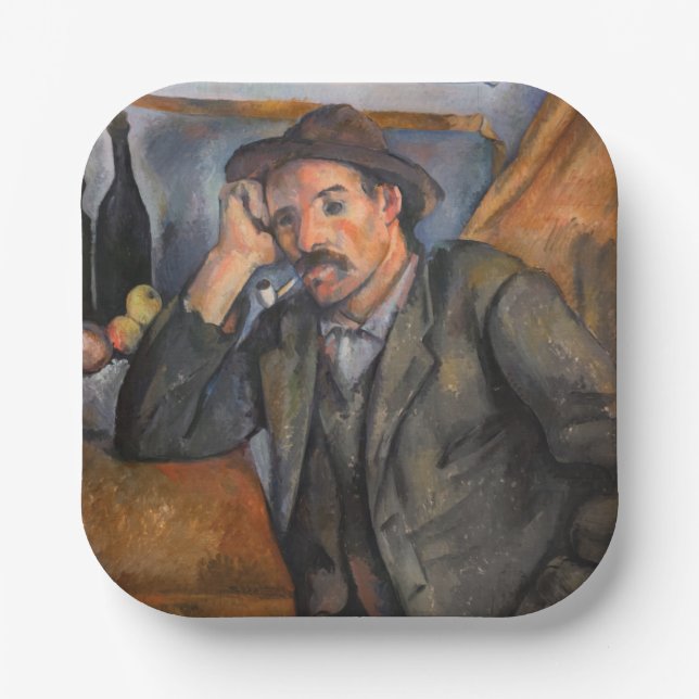 Paul Cezanne - Der Raucher Pappteller (Vorderseite)