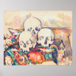 Paul Cezanne - Die drei Schädel Aquarell Poster